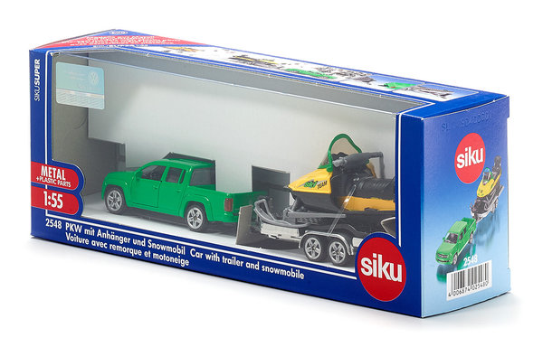 Siku, Pick-Up mit Anhänger und Snowmobil