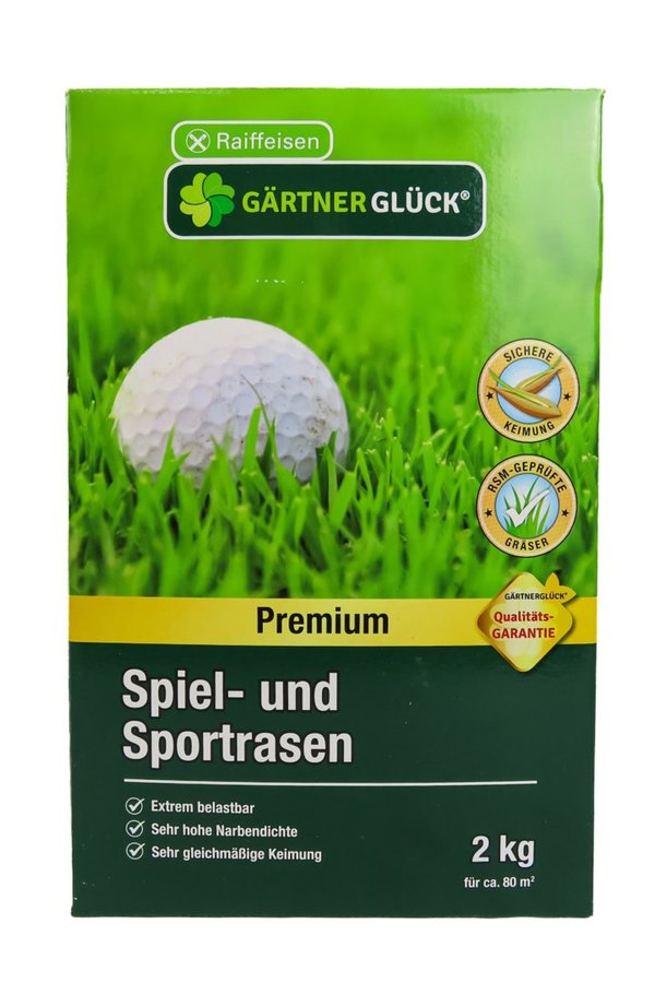 Raiffeisen Gärtnerglück Premium Spiel- und Sportrasen 2 kg