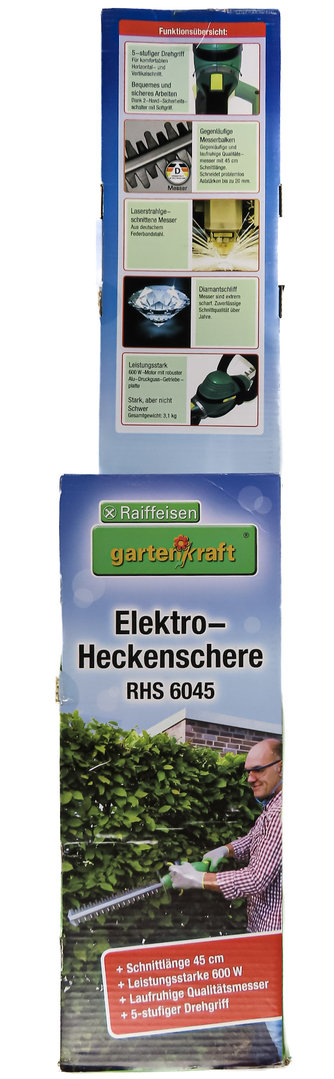 Raiffeisen Gartenkraft Elektro-Heckenschere RHS 6045