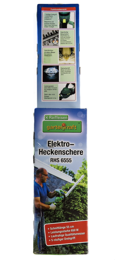 Raiffeisen Gartenkraft Elektro-Heckenschere RHS 6555