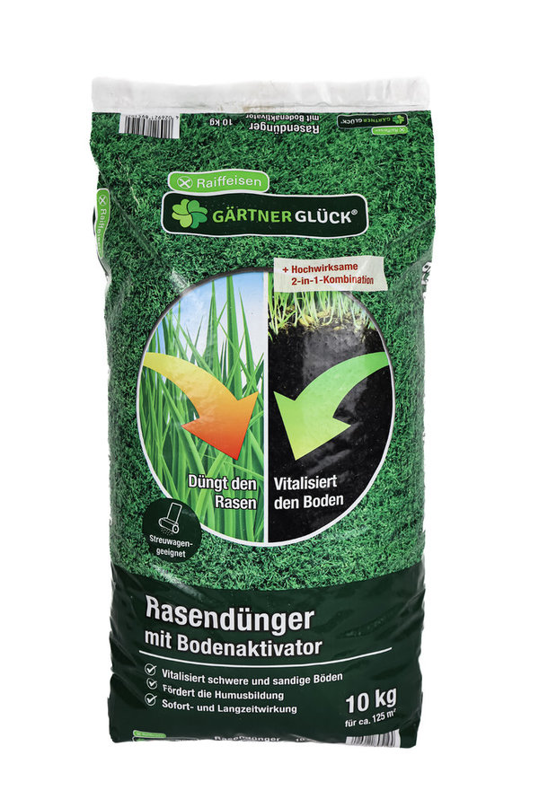 Rasendünger mit Bodenaktivator Raiffeisen Gärtnerglück 10 kg