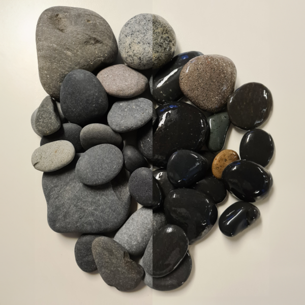 Kies Beach Pebbles grau getrommelt in verschiedenen Größen