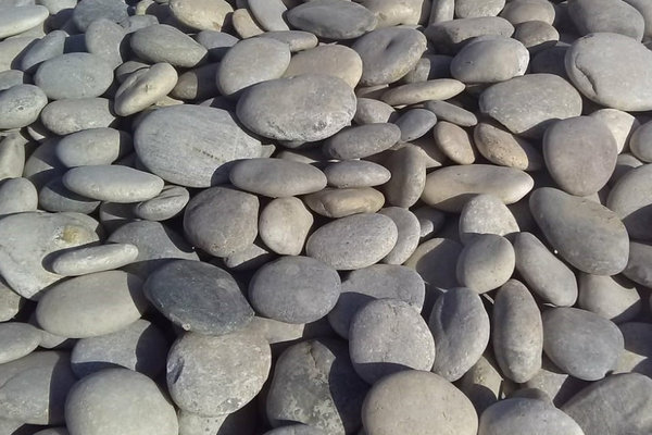 Kies Beach Pebbles grau getrommelt in verschiedenen Größen