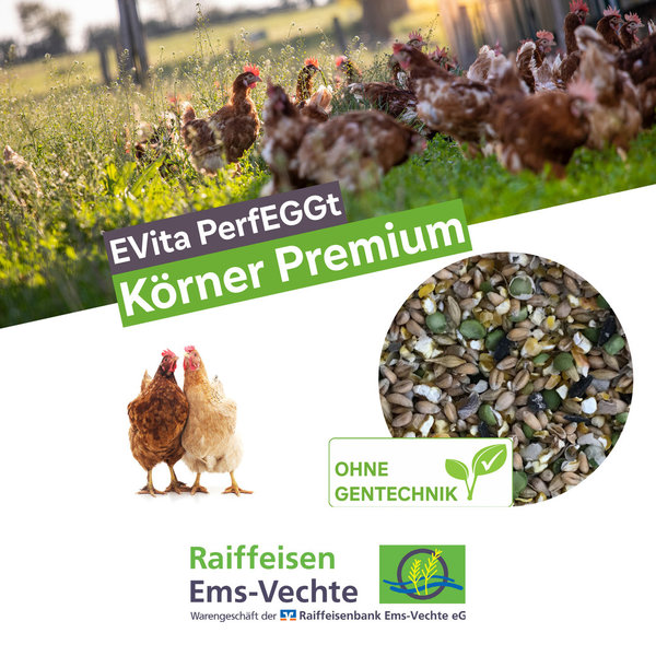 EVita PerfEGGt Körner Premium Hühnerfutter Körnerfutter für Geflügel ohne Gentechnik