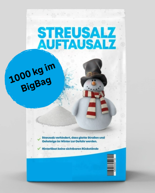 Streusalz, Auftausalz 1000 kg im Big Bag - Effektiver Winterstreu gegen glatte Wege & Straßen